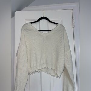 hippie rose cream sweater… size small